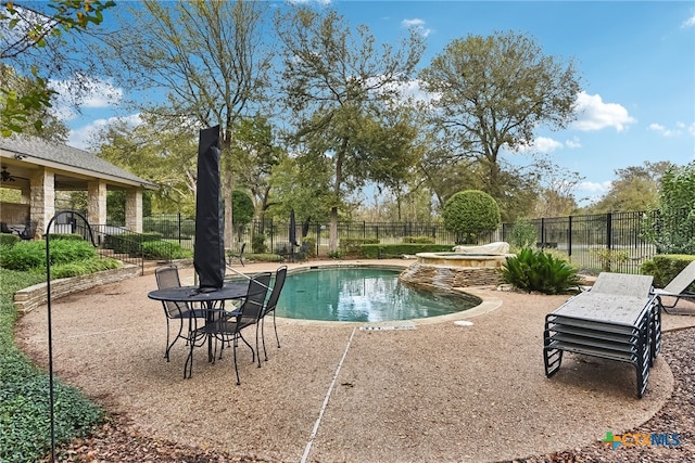 view of pool featuring a patio area