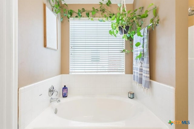 bathroom with a washtub