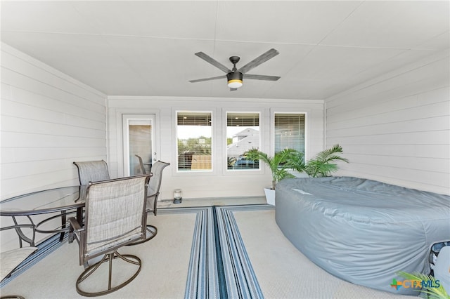 view of patio / terrace featuring ceiling fan