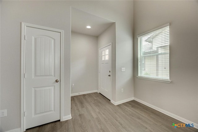 foyer featuring light hardwood / wood-style floors