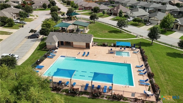 416 Coventry Dr, Temple, TX 76502 - aerial view of residential area with a pool