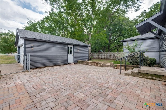 3524 Swan St, Fort Worth, TX 76117 - view of patio / terrace featuring an outdoor structure