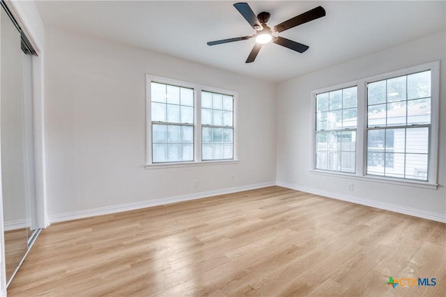 3524 Swan St, Fort Worth, TX 76117 - spare room with healthy amount of natural light, light wood-style floors, and a ceiling fan