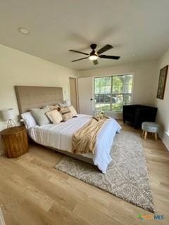 3524 Swan St, Fort Worth, TX 76117 - bedroom featuring wood finished floors and ceiling fan