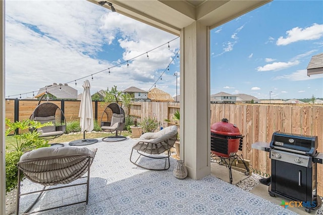 view of patio with grilling area