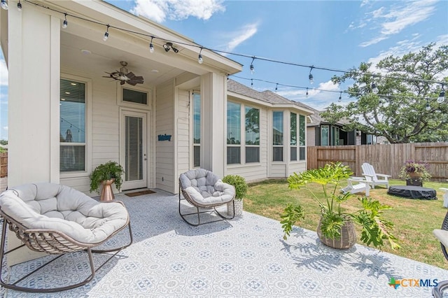 view of patio / terrace with ceiling fan