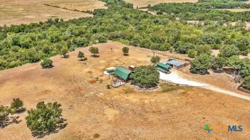 drone / aerial view with a rural view