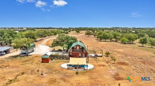 drone / aerial view featuring a rural view