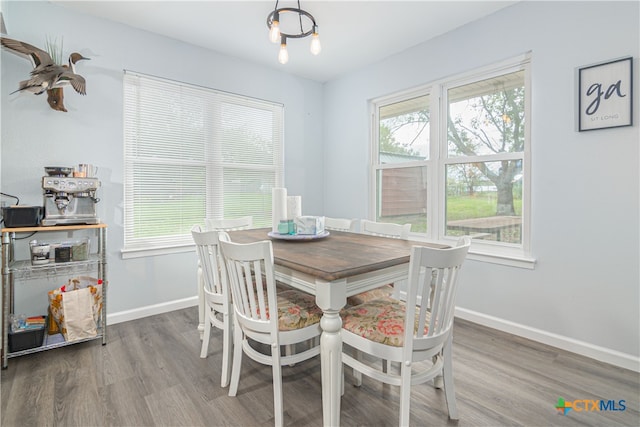 dining area featuring hardwood / wood-style floors