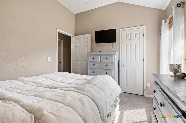 3197 Robin Ln, Kempner, TX 76539 - bedroom with lofted ceiling, light carpet, and baseboards