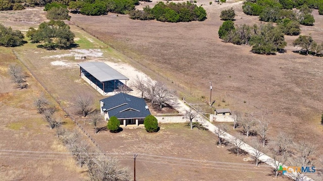 bird's eye view with a rural view