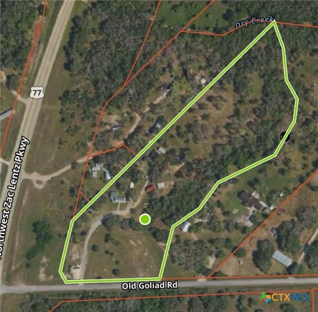 3514 Old Goliad Rd, Victoria, TX 77905 - map / location with property parcel outlined