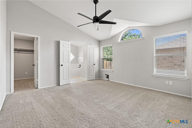 6902 Golden Oak Ln, Killeen, TX 76542 - unfurnished bedroom featuring a spacious closet, carpet, lofted ceiling, and baseboards