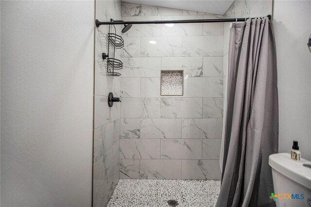 807 W Dallas Ave, Seadrift, TX 77983 - bathroom featuring a shower stall and toilet