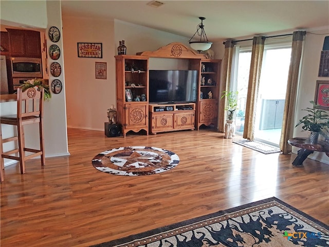 living room featuring hardwood / wood-style flooring