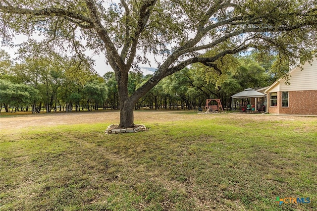 view of yard featuring a gazebo