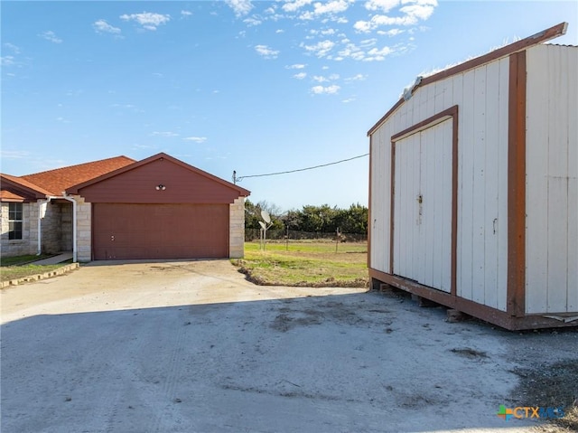 view of garage