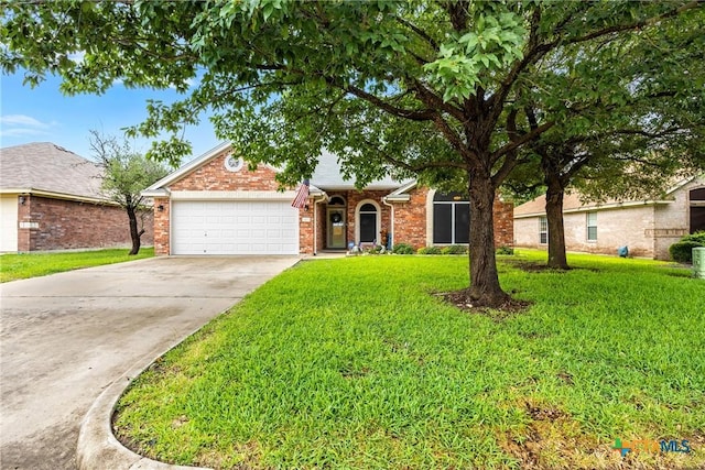 1907 Merlin Dr, Harker Heights, TX 76548 - traditional home with a garage, driveway, a front lawn, and brick siding