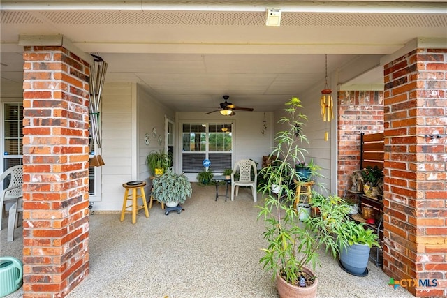1907 Merlin Dr, Harker Heights, TX 76548 - covered porch with a ceiling fan