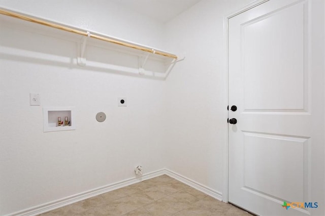 clothes washing area featuring hookup for a washing machine, hookup for a gas dryer, and hookup for an electric dryer