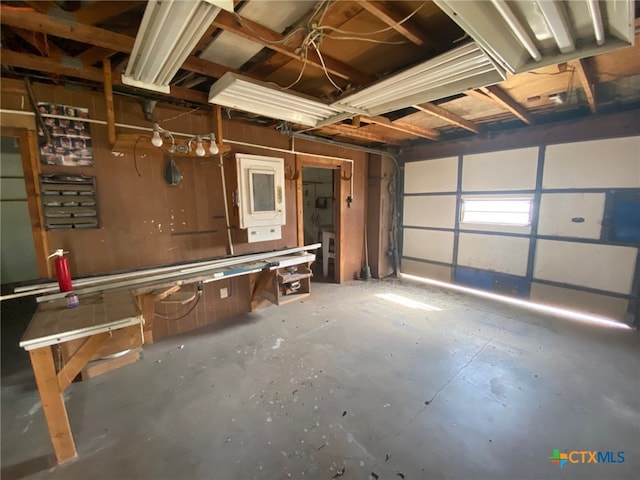 garage with electric panel