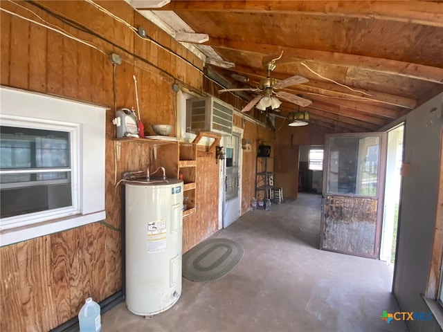 interior space featuring water heater