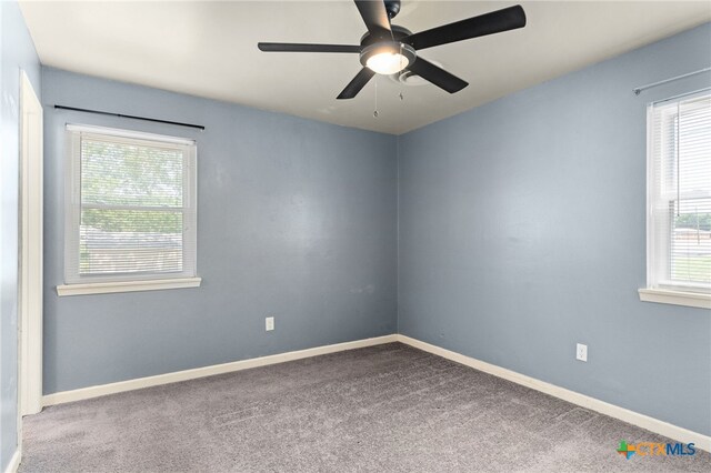 809 S 13th St, Copperas Cove, TX 76522 - empty room with carpet flooring, a ceiling fan, and baseboards