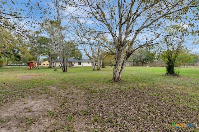 view of yard featuring a playground