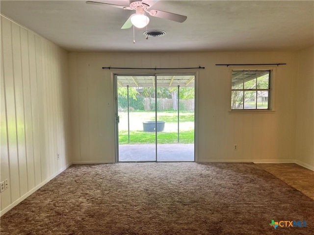 2809 Forest Trl, Temple, TX 76502 - carpeted spare room featuring a ceiling fan and baseboards