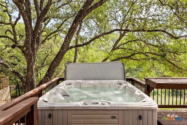 15118 Circle Oak St, San Antonio, TX 78232 - deck featuring a hot tub and grilling area