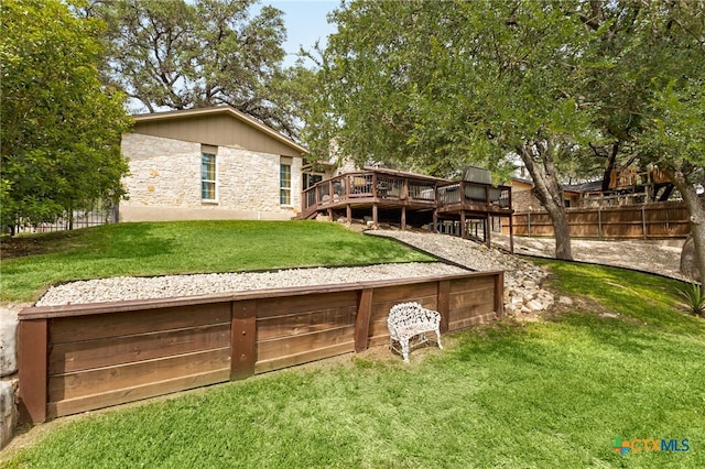15118 Circle Oak St, San Antonio, TX 78232 - view of yard featuring a wooden deck