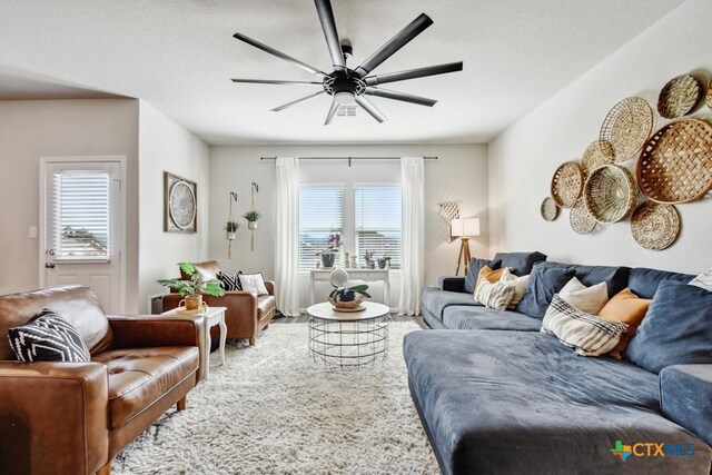 31696 Bard Ln, Bulverde, TX 78163 - living room with a ceiling fan