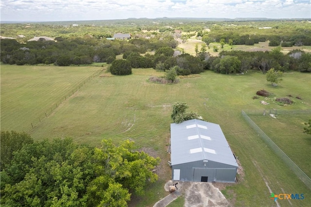 bird's eye view with a rural view