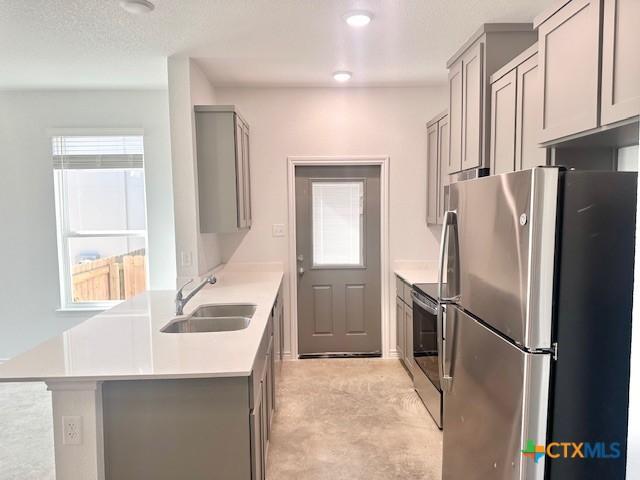 kitchen featuring gray cabinetry