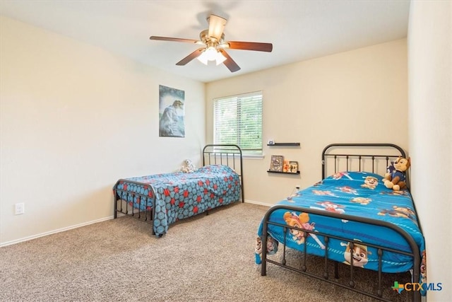 701 Curtis Dr, Killeen, TX 76542 - carpeted bedroom featuring baseboards and ceiling fan