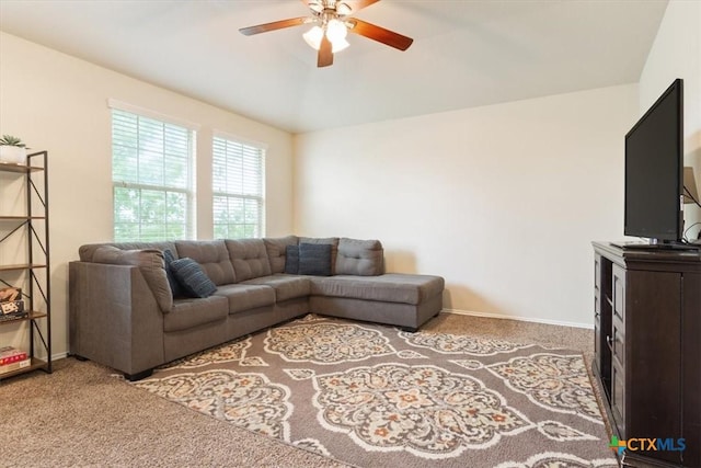 701 Curtis Dr, Killeen, TX 76542 - carpeted living area featuring ceiling fan and baseboards