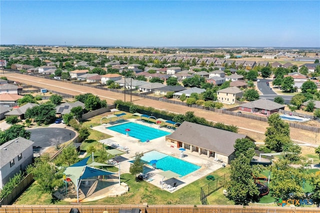 bird's eye view with a residential view