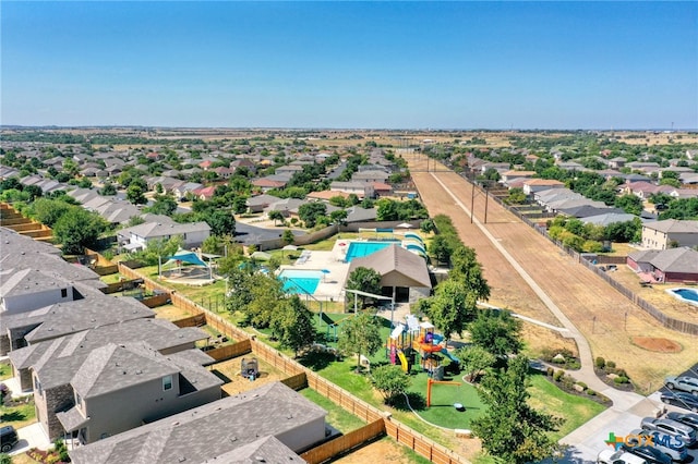 bird's eye view with a residential view