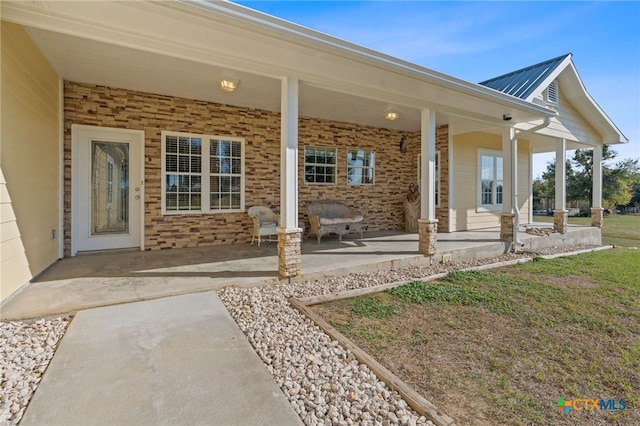 exterior space with covered porch