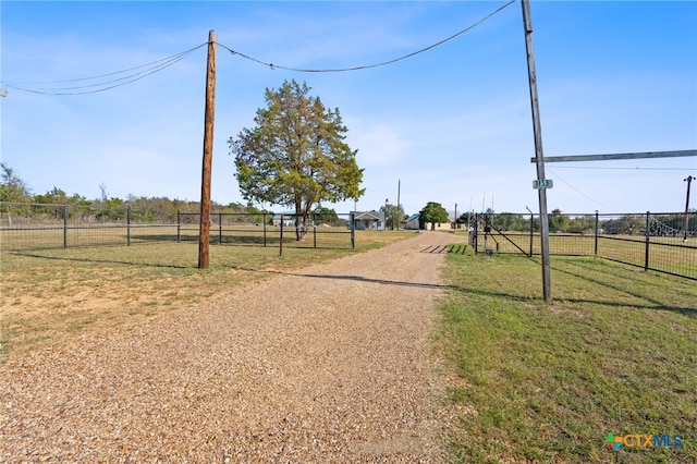 view of road with a rural view