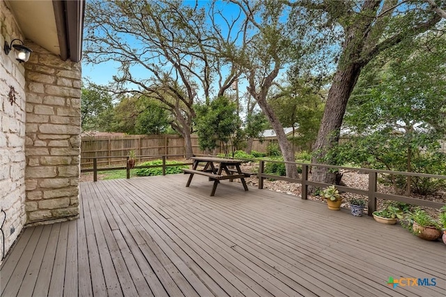 123 E Sierra Cir, San Marcos, TX 78666 - wooden deck with a fenced backyard