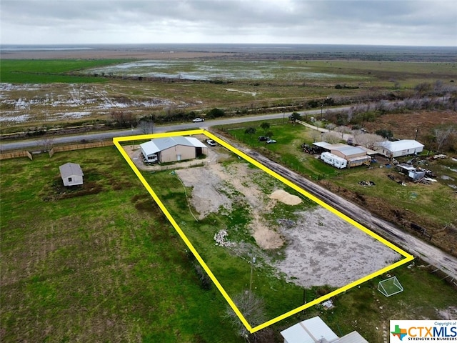 bird's eye view with a rural view