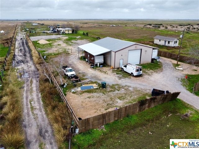 drone / aerial view featuring a rural view