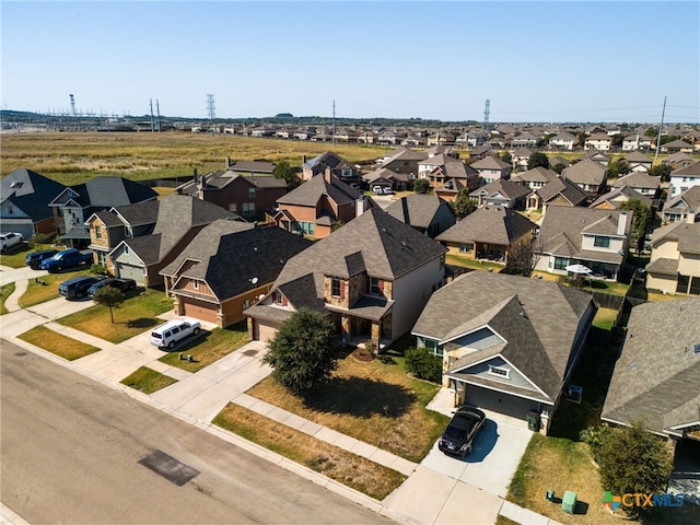 bird's eye view with a residential view