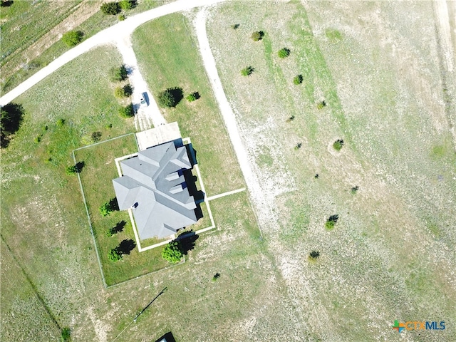 drone / aerial view with a rural view