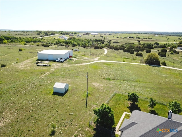 drone / aerial view featuring a rural view