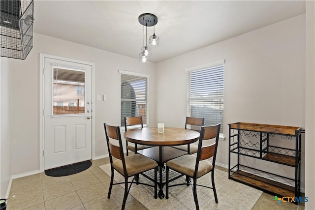 view of tiled dining room