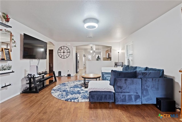 living room featuring hardwood / wood-style flooring