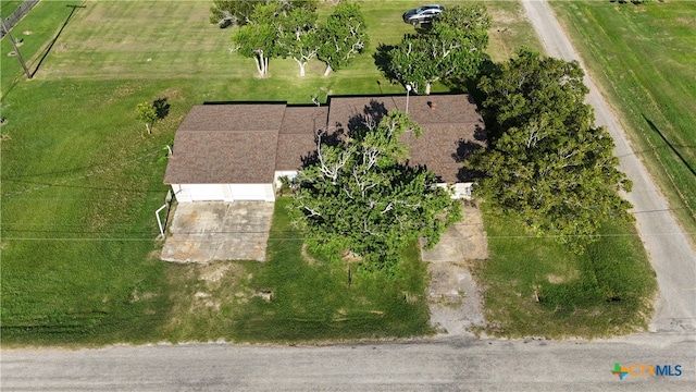 aerial view with a rural view