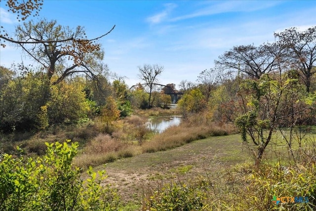 view of landscape with a water view